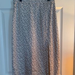 Abercrombie and fitch satin midi leopard print skirt